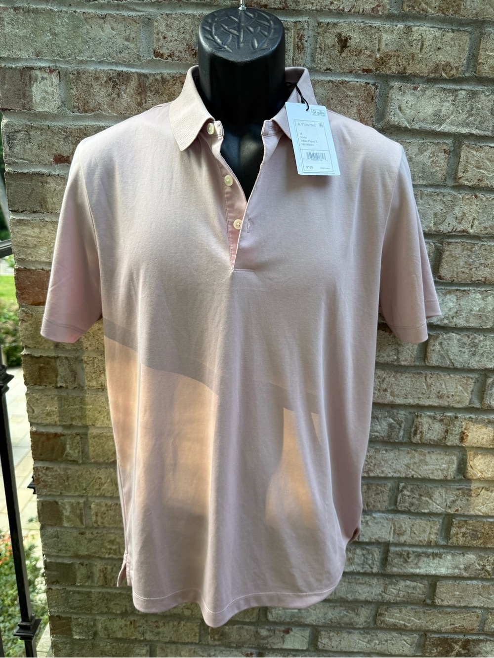 Theory Men's Pale Pink Short-Sleeve Polo